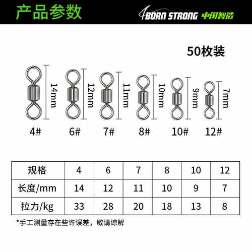 三只鸬鹚 碳钢8字环美式八字环旋转连接器钓鱼竞技快速大物配件 - 图0