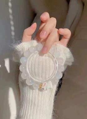 2026新款兔子手链草莓奶昔马卡龙色油画风糖闺蜜手串女阿拉善手串