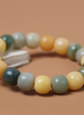 2026干磨白玉菩提根手串男款多宝菩提子文玩绕指柔手链女盘玩渐变
