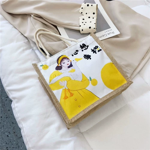 Шоппер, льняная сумка для отдыха, мобильный телефон для выхода на улицу, сумка для ланча для школьников