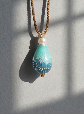 高温珐琅原创水滴吊坠