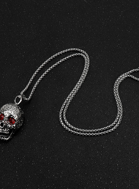 新款骷髅项链潮流高街时尚毛衣链