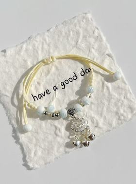 景德镇陶瓷手链平安锁铃铛新中式简约饰品学生情侣礼物陶瓷手串