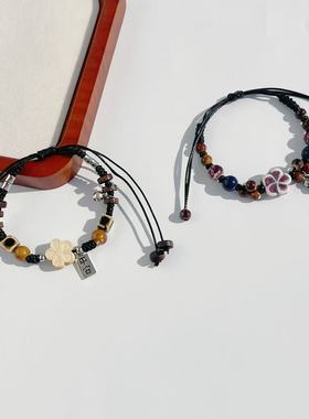 景德镇陶瓷手链一季斑驳新中式简约饰品学生情侣礼物陶瓷手串