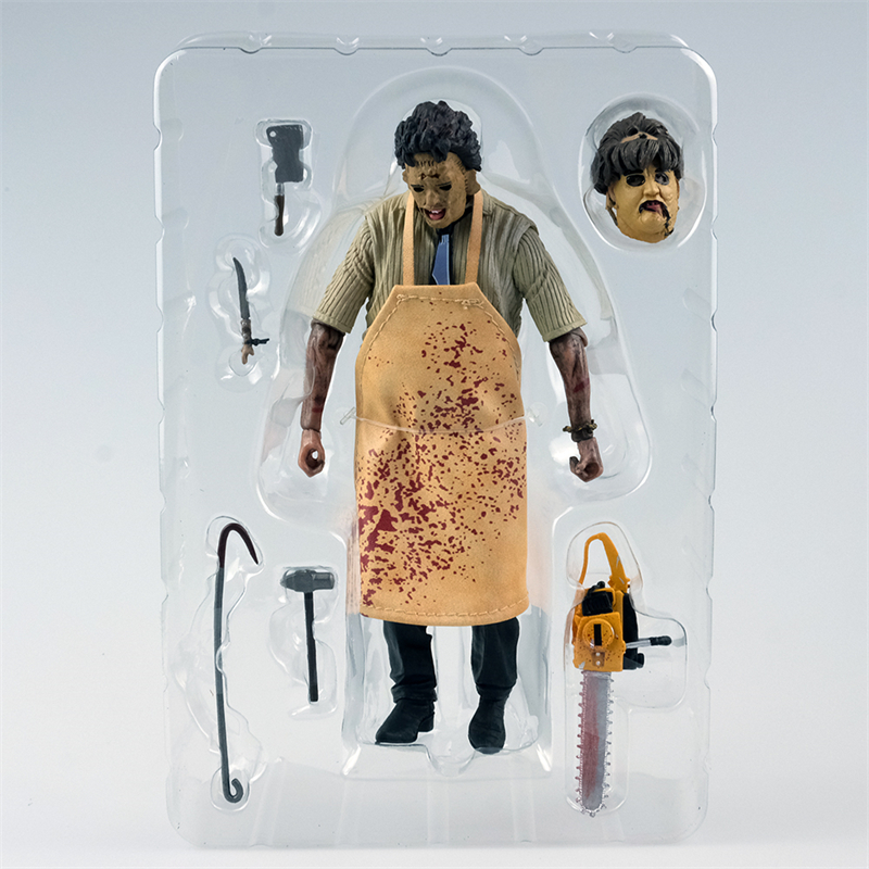 neca德州电锯杀人狂电影 布衣皮脸40周年 万圣节可动手办模型玩具 - 图0