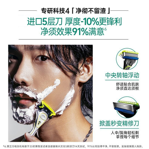 舒适剃须刀手动男士刮胡刀刮脸刀水次元5老式刮胡刀胡须刮脸刀 - 图3