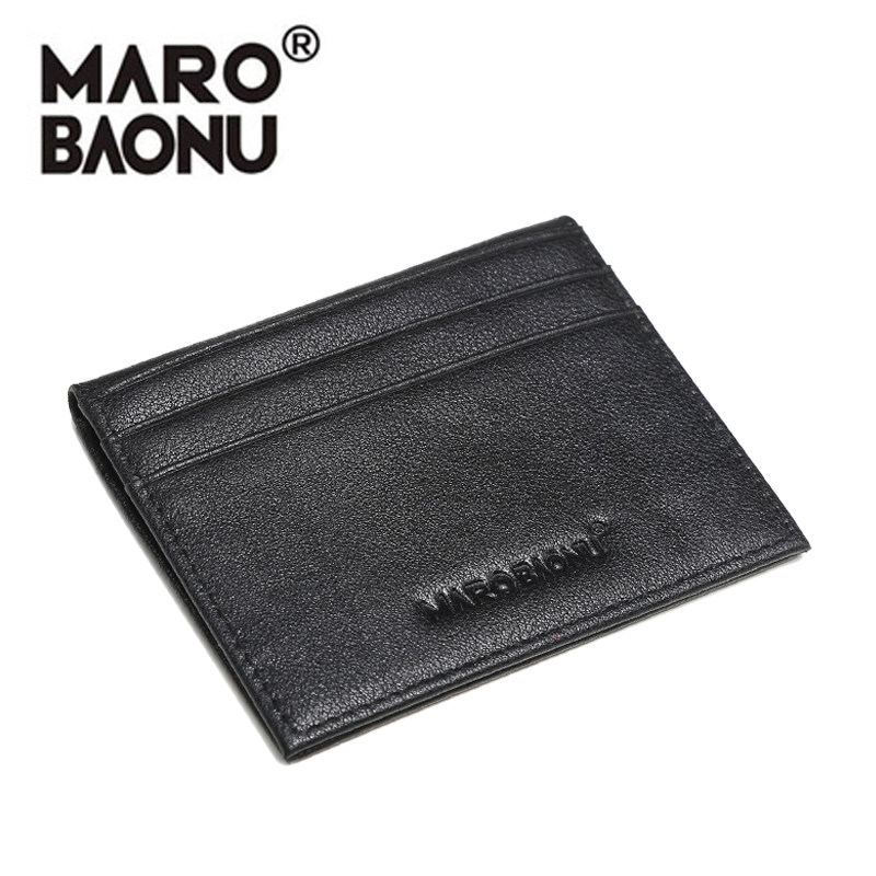万宝奴男士超薄真皮多卡位小钱包 marobaonu卡包