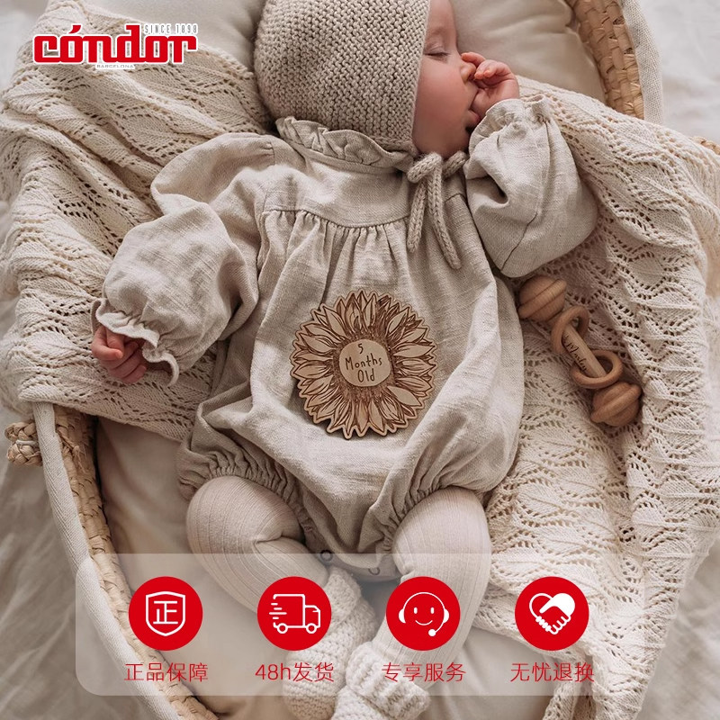 新款西班牙Condor新生婴儿女童宝宝春秋白色儿童打底袜连裤袜现货 - 图2