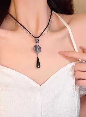 百搭复古新中式简约平安扣项链女