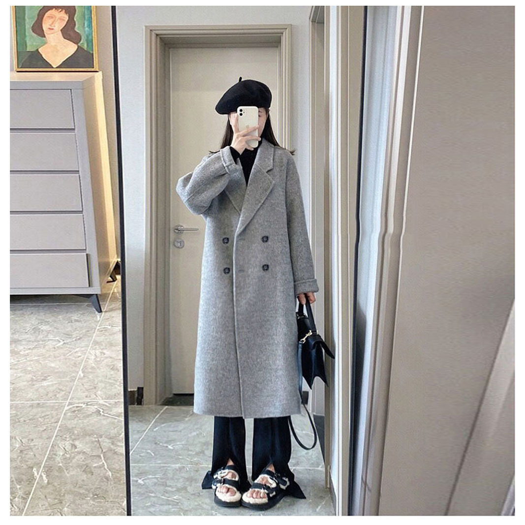 新款小个子双面羊绒大衣气质款女中长款羊毛风衣秋冬高级外套女装,淘宝优惠券,粉丝福利购,淘宝优惠卷