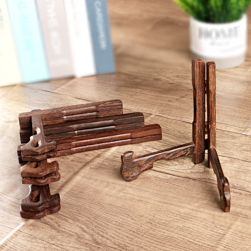 盘子支架展示盘架鸡翅木实木相框支架托架托盘架工艺品摆件茶饼架 - 图1