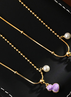 秋冬百搭福禄双全葫芦吊坠毛衣链