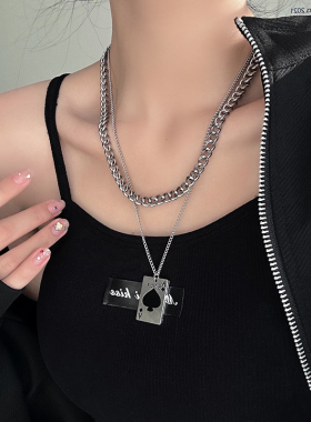 嘻哈钛钢粗项链女叠戴不掉色轻奢