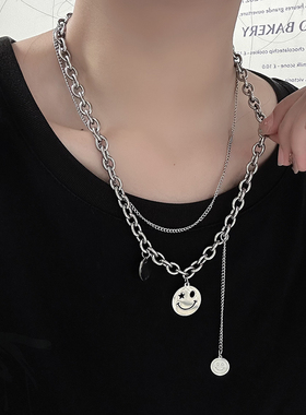 钛钢粗项链女嘻哈叠戴轻奢小众