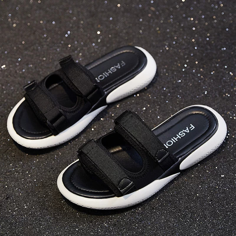 Universal slippers with velcro, 2022 collection, Korean style