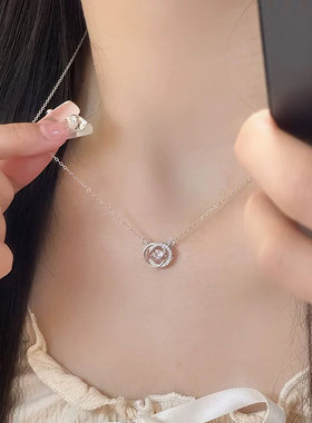 S999纯银跳动的心项链女轻奢小众