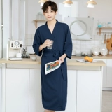 Мужской осенний летний белый тонкий быстросохнущий банный халат, оверсайз