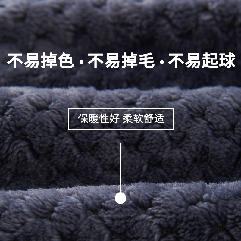 莱丝依梦旗舰店法兰绒睡袍男士秋冬款加厚长袖浴袍珊瑚绒大码连体睡衣薄款秋冬季3