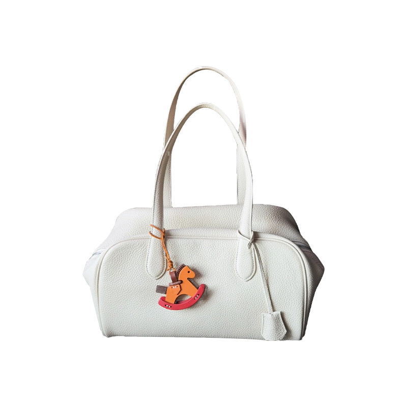 头层牛皮波士顿包女高级感腋下包秋冬新款通勤托特包单肩保龄球包,淘宝优惠券,粉丝福利购,淘宝优惠卷