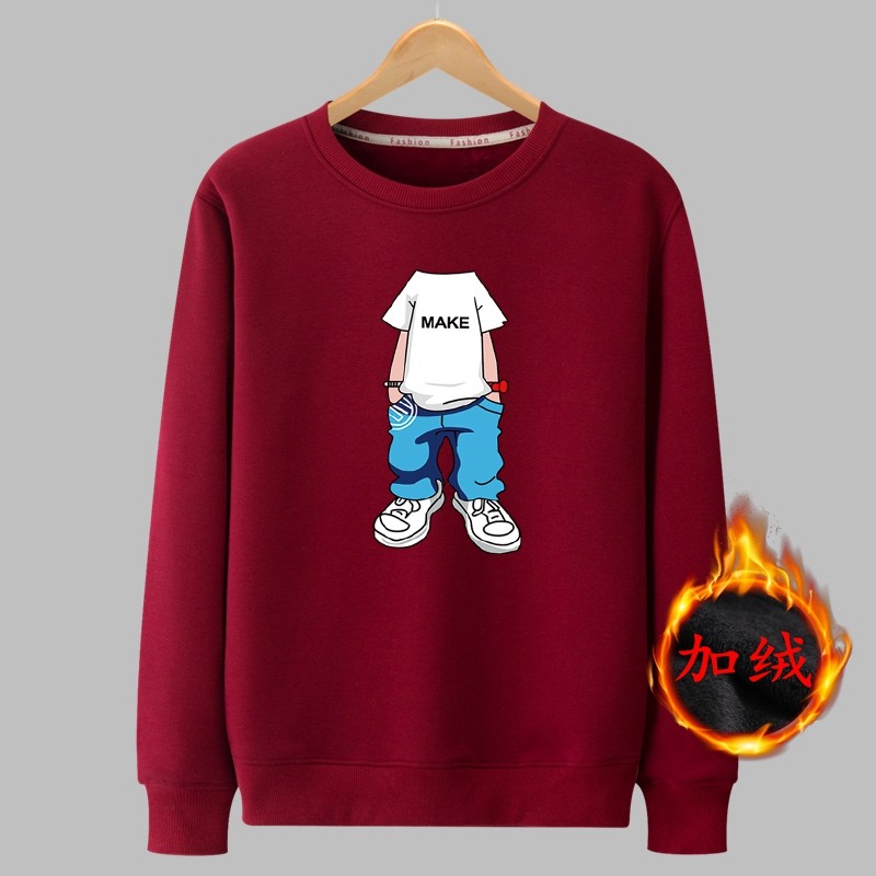 秋冬新款加绒男士长袖外穿加厚卫衣 郎宜卫衣