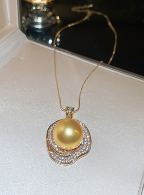 16-17mm金色三生三世山茶花款吊坠DZB311