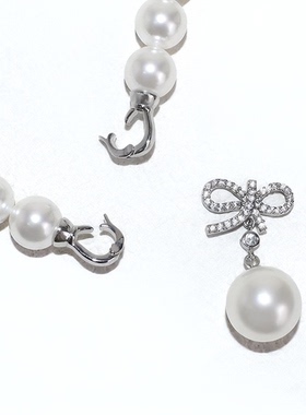 10+14mm白色蝴蝶结款珍珠项链XLA314