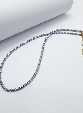 3-4mm蓝莓紫延长链小米珠项链XLA409