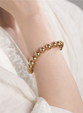 10-11mm金色元宝扣项链赠手链耳钉TZB602