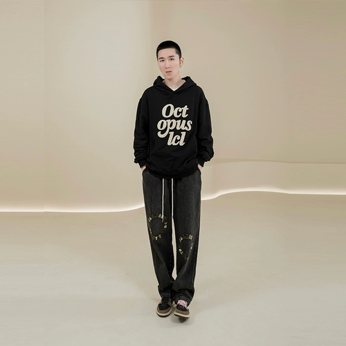 Трендовые джинсы в стиле хип-хоп, штаны для отдыха, в американском стиле, с вышивкой, оверсайз