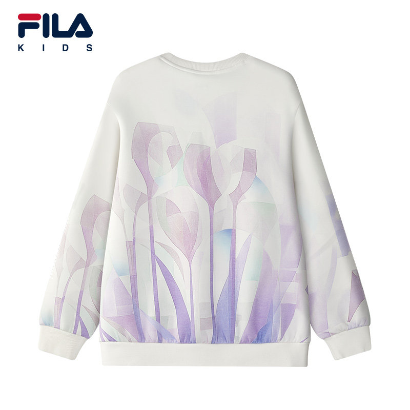 FILA斐乐儿童童装卫衣2025年秋季新款女童中大童宽松圆领套头上衣