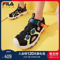 FILA Filaboy shoes children sandals 2023 Summer new male and female children Baotou Anti-slip anti-slip magnetic button sandals