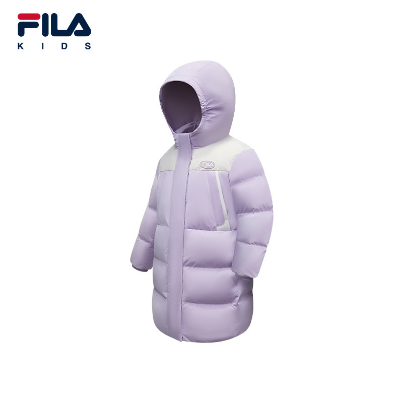 FILA斐乐儿童童装羽绒服2025年冬季新款女童小童休闲宽松长款外套