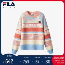 FILA File Children Dress Children Long Sleeves 2023 Autumn Winter New CUHK Child Girl Weaters Warm And Comfortable Sweater Tide