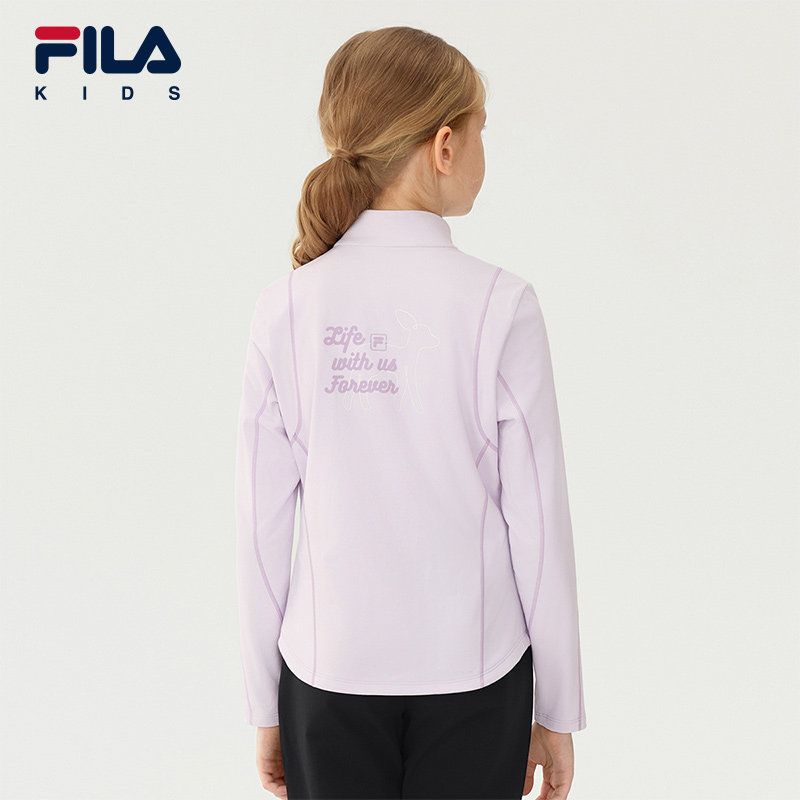 【斐暖功能】FILA斐乐儿童长袖T恤女童2025冬新款中大童运动上衣,淘宝优惠券,粉丝福利购,淘宝优惠卷