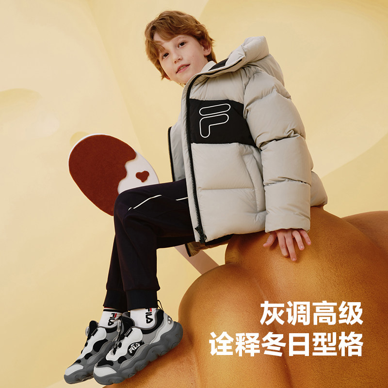 【斐护科技】FILA斐乐儿童童装羽绒服2025年冬季新款男中大童外套