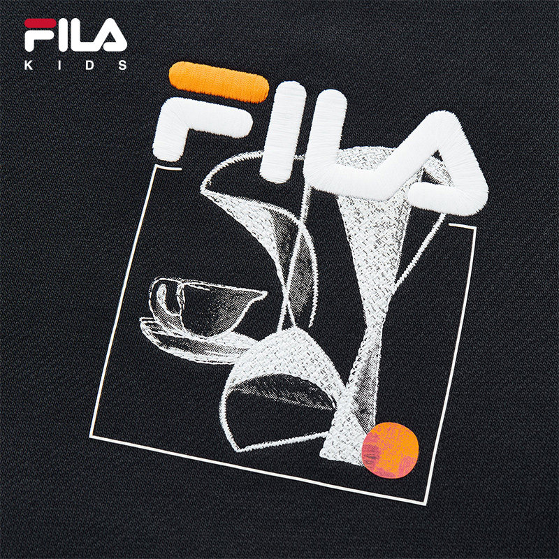 FILA斐乐儿童童装卫衣2025年秋季新款男中大童休闲宽松圆领套头衫