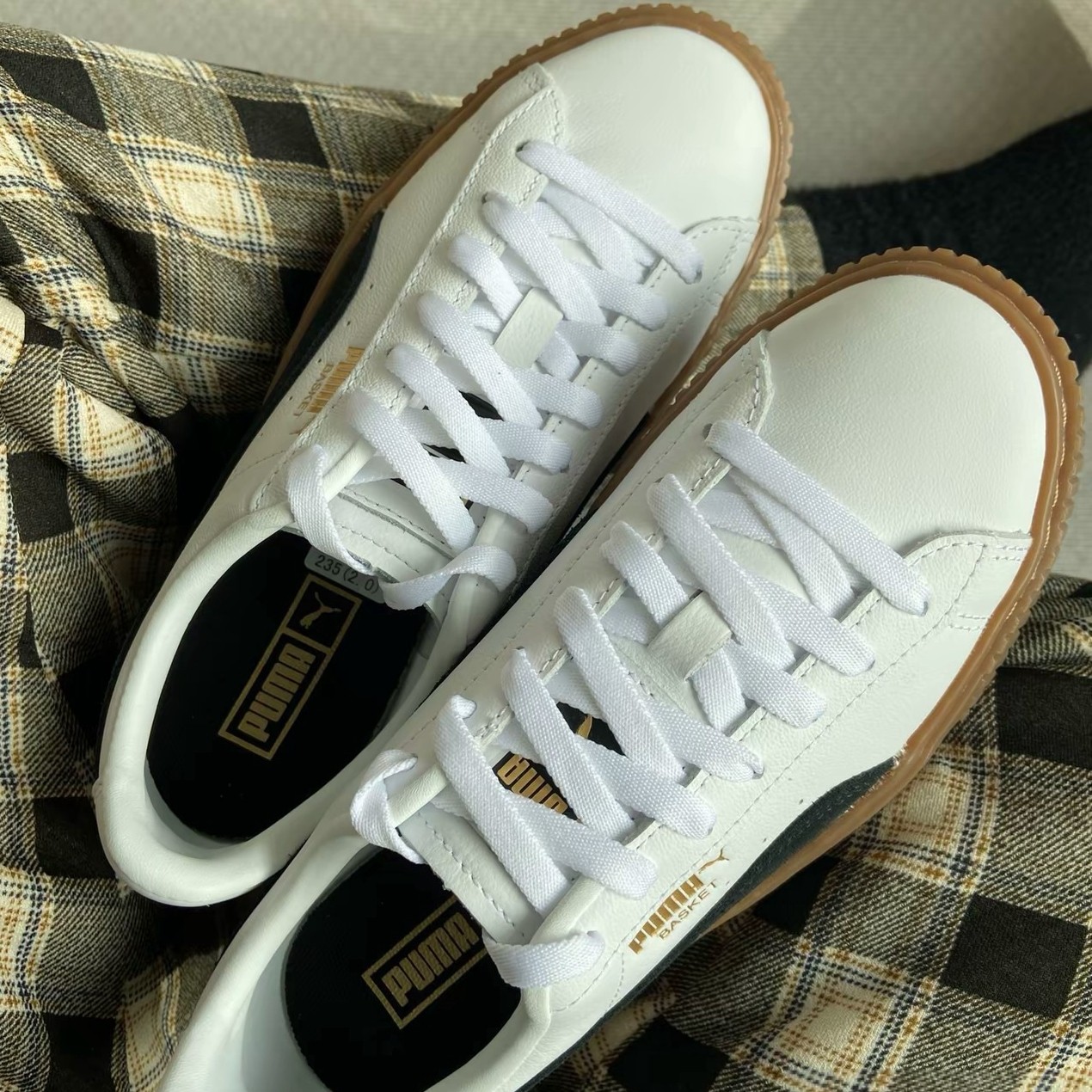 PUMA彪马女子板鞋复古厚底休闲鞋松糕鞋BASKET PLATFORM 394369,淘宝优惠券,粉丝福利购,淘宝优惠卷