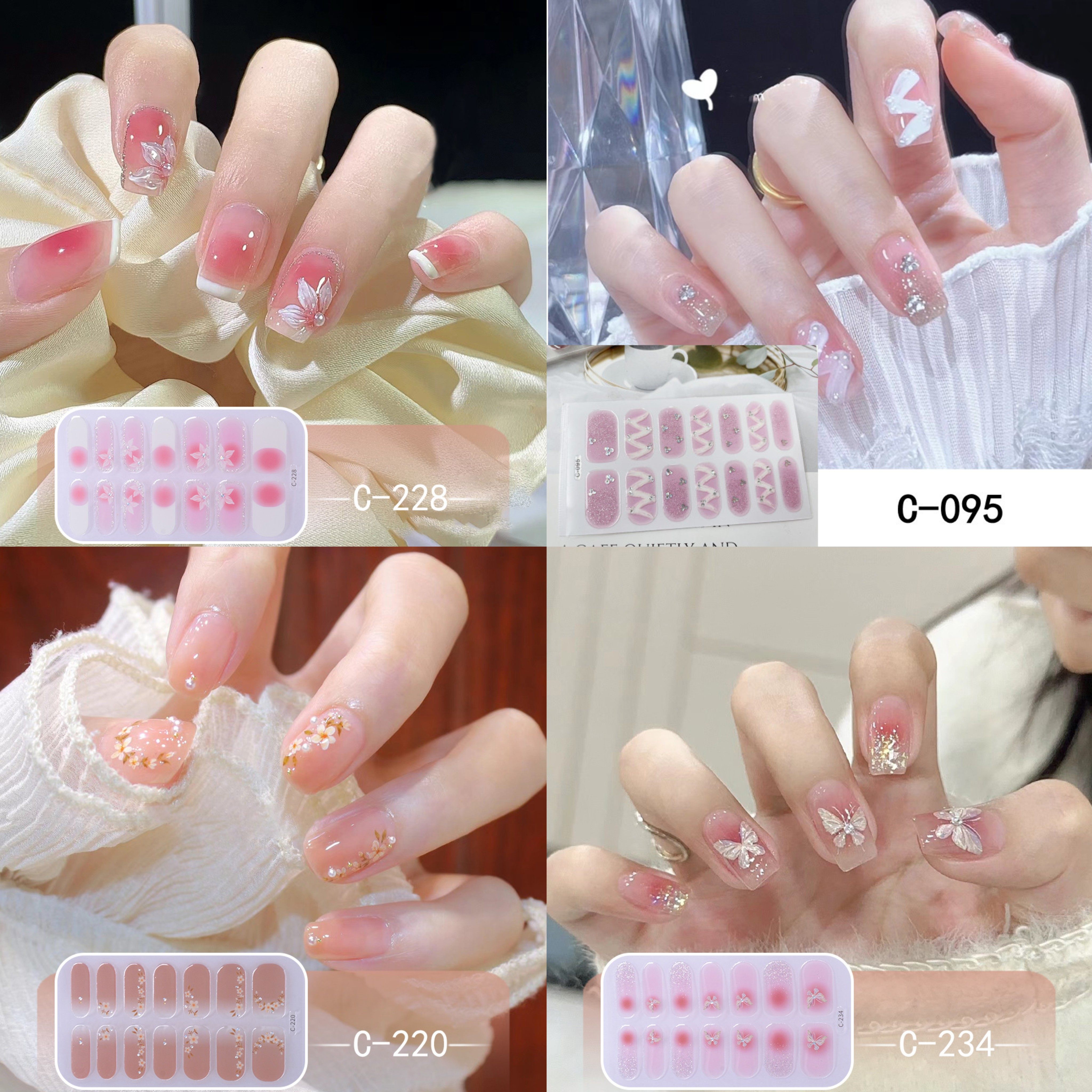 免烤自粘可撕式指甲贴纸网红清新少女持久学生防水可拆卸爆闪美甲,淘宝优惠券,粉丝福利购,淘宝优惠卷