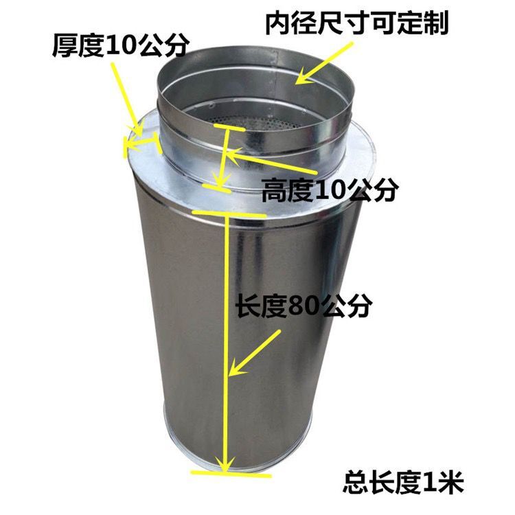 定制风机消声器镀锌通风管道消音箱空调出风口排烟除尘降噪静压箱 - 图3