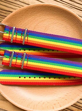 彩虹手带女男蹦迪手环土酷泫雅风ins情侣闺蜜可爱心刻字手链