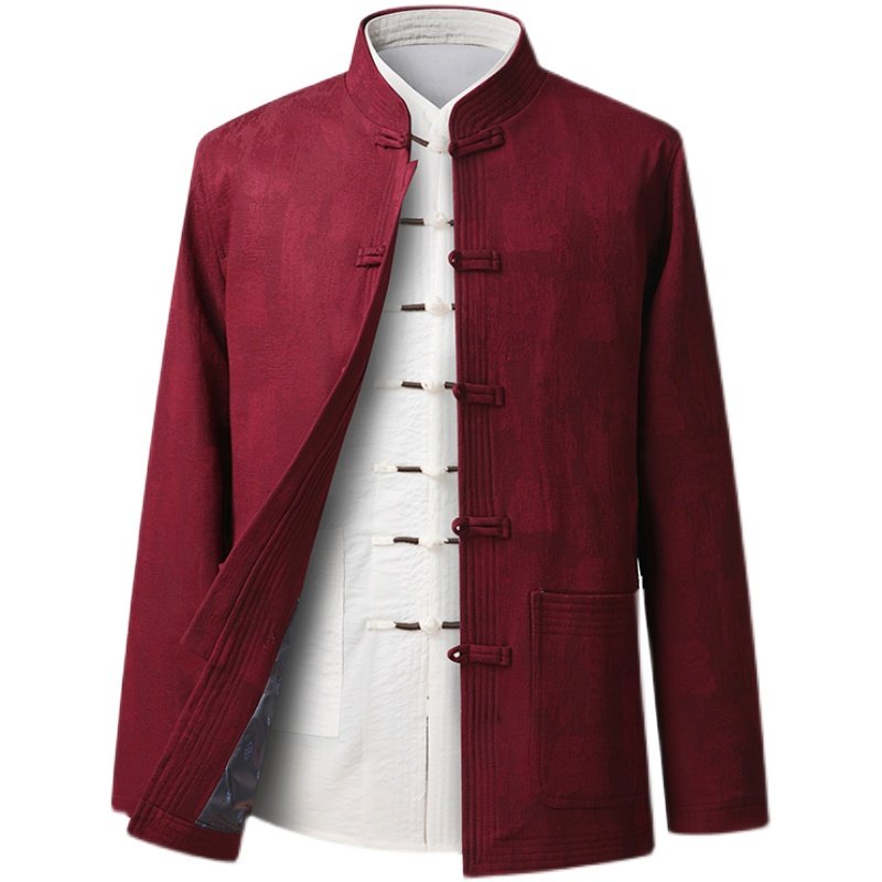 唐装男中老年爸爸外套老人衣服中国风爷爷薄款春秋装夹克中式汉服,淘宝优惠券,粉丝福利购,淘宝优惠卷