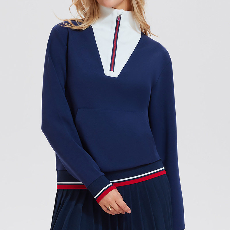 秋冬新款立领卫衣女空气层宽松拉链运动高尔夫网球服跑步长袖上衣,淘宝优惠券,粉丝福利购,淘宝优惠卷