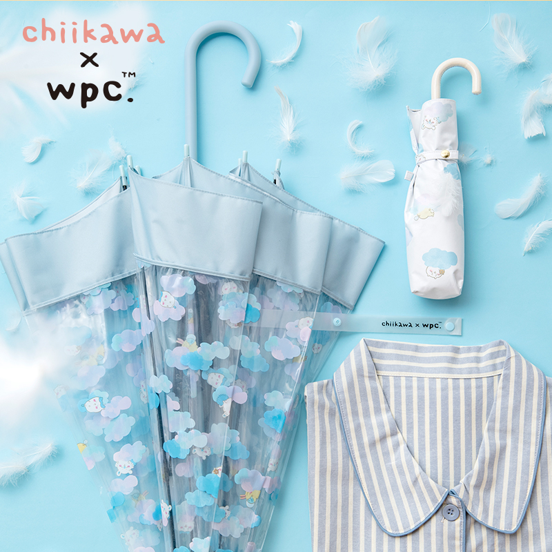 wpc chiikawa吉伊卡哇透明雨伞女生高颜值加大加厚加固长柄果冻伞 - 图0