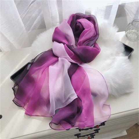 百搭纱巾女薄款夏季渐变轻薄仪态蓝色丝巾舞蹈垂感飘逸柔软长围巾,淘宝优惠券,粉丝福利购,淘宝优惠卷