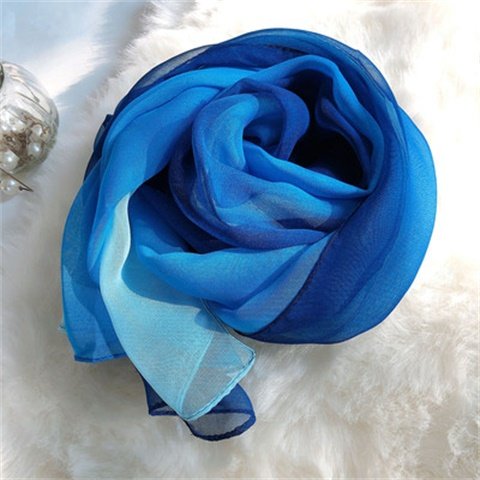 百搭纱巾女薄款夏季渐变轻薄仪态蓝色丝巾舞蹈垂感飘逸柔软长围巾,淘宝优惠券,粉丝福利购,淘宝优惠卷