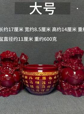 朱砂貔貅招财摆件一对大小号