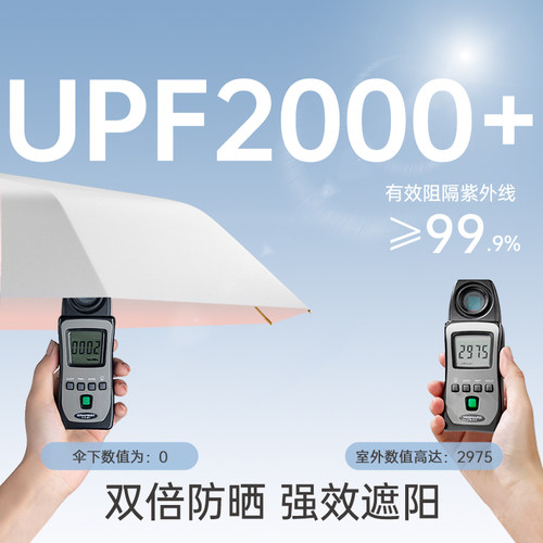 左都钛银遮阳伞双层太阳伞超防紫外线女晴雨两用黑胶防晒伞upf50 - 图1
