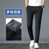 Летние тонкие шелковые штаны, мужские повседневные брюки, костюм