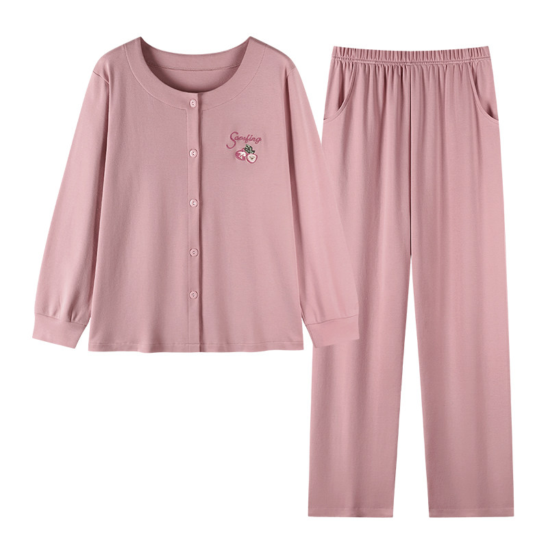 中老年妈妈睡衣春秋季薄款纯棉长袖开衫妇女士家居服全棉大码套装,淘宝优惠券,粉丝福利购,淘宝优惠卷