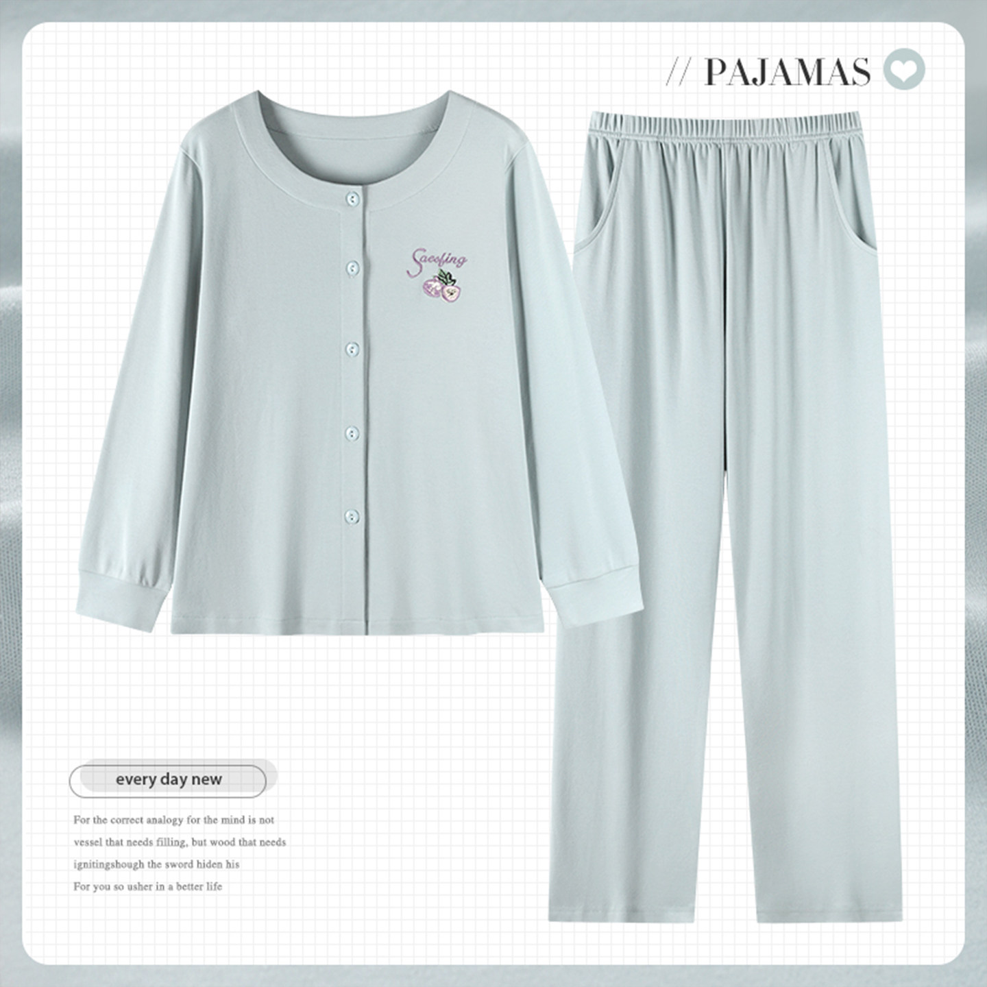 中老年妈妈睡衣春秋季薄款纯棉长袖开衫妇女士家居服全棉大码套装,淘宝优惠券,粉丝福利购,淘宝优惠卷